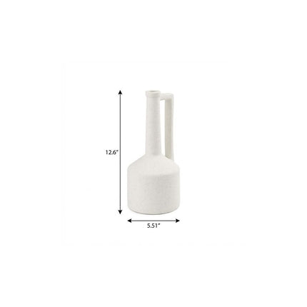 13" White Ceramic Table Vase HomeRoots