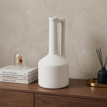 13" White Ceramic Table Vase HomeRoots