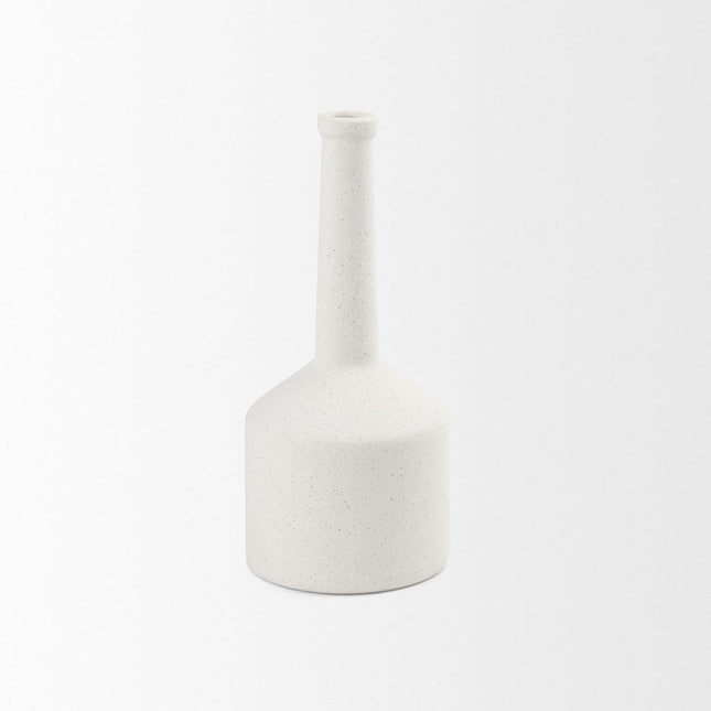 13" White Ceramic Table Vase