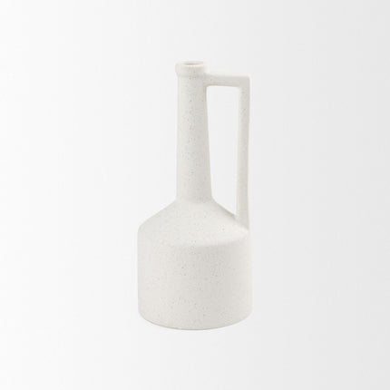 13" White Ceramic Table Vase HomeRoots