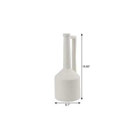 16" White Ceramic Table Vase HomeRoots