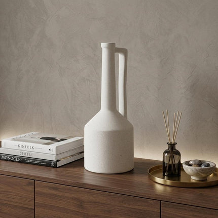 16" White Ceramic Table Vase HomeRoots