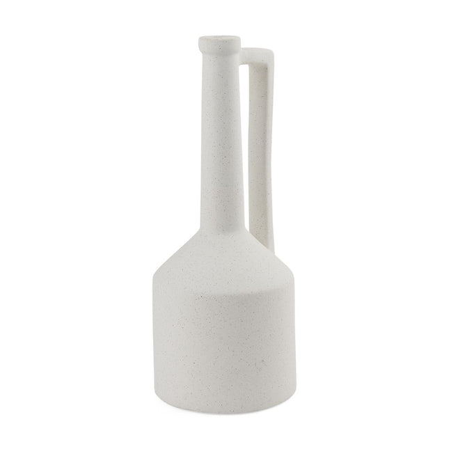 16" White Ceramic Table Vase