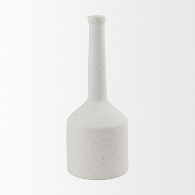 16" White Ceramic Table Vase