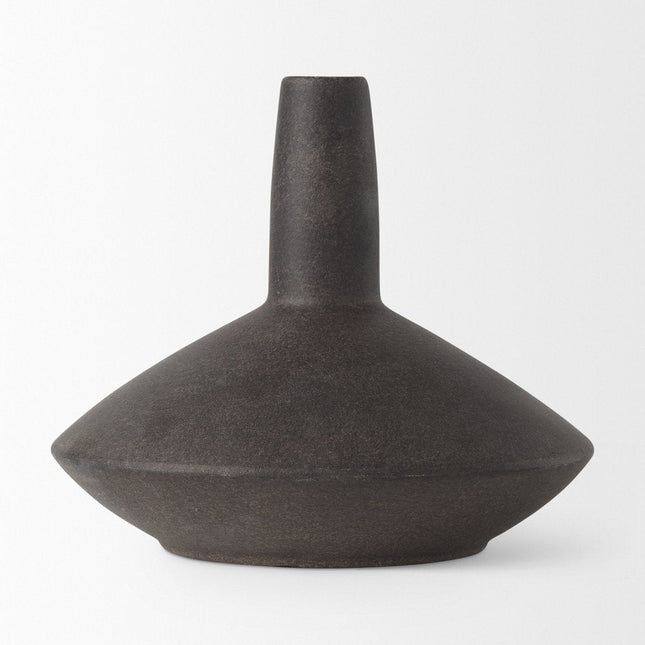 7" Brown Ceramic Bud Table Vase HomeRoots