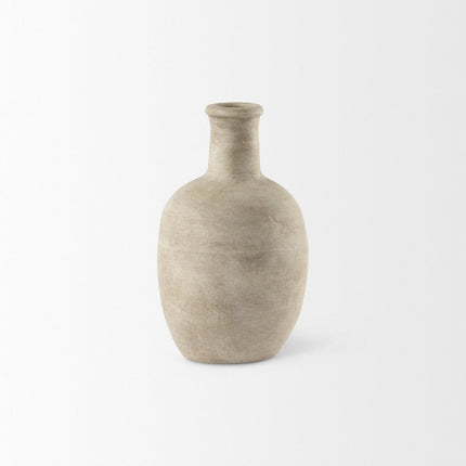 9" Beige Ceramic Table Vase HomeRoots