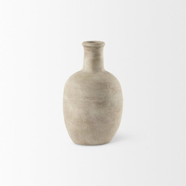 9" Beige Ceramic Table Vase