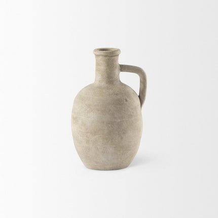 9" Beige Ceramic Table Vase