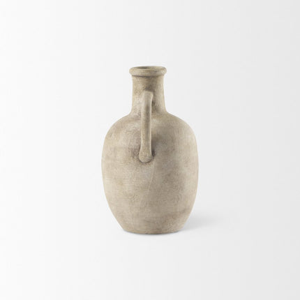 9" Beige Ceramic Table Vase HomeRoots