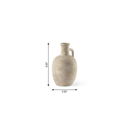 9" Beige Ceramic Table Vase HomeRoots