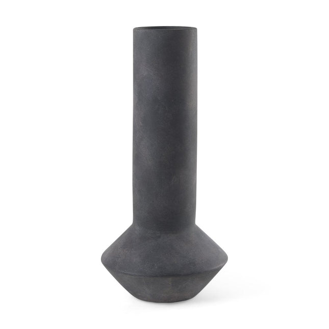 15" Black Ceramic Tulip Table Vase HomeRoots