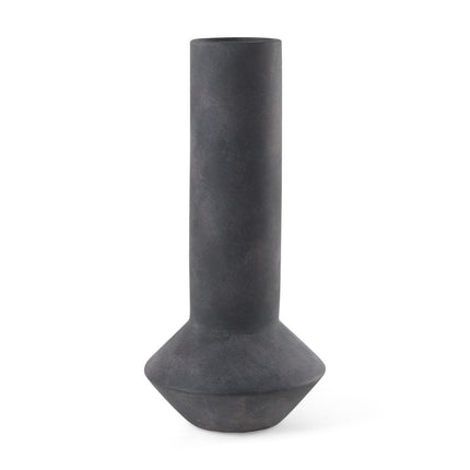15" Black Ceramic Tulip Table Vase HomeRoots