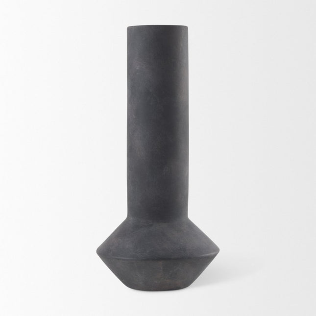15" Black Ceramic Tulip Table Vase HomeRoots