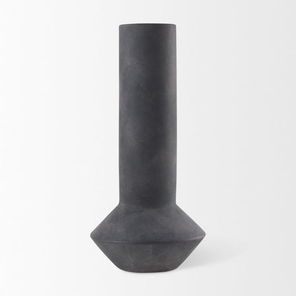 15" Black Ceramic Tulip Table Vase HomeRoots