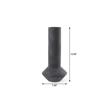 15" Black Ceramic Tulip Table Vase HomeRoots