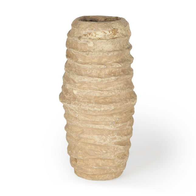 12" Beige Paper Mache Table Vase HomeRoots