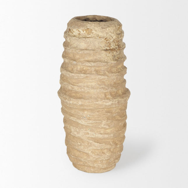 12" Beige Paper Mache Table Vase HomeRoots