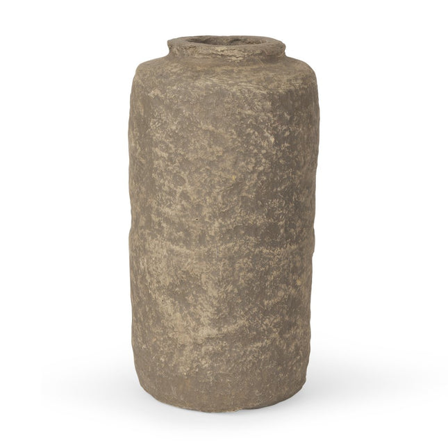 12" Gray Paper Mache Table Vase