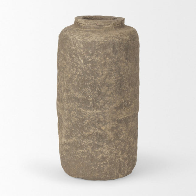12" Gray Paper Mache Table Vase