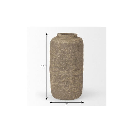 12" Gray Paper Mache Table Vase