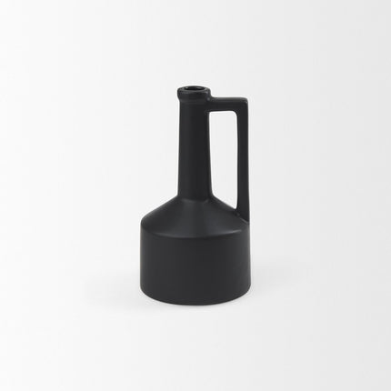 9" Black Ceramic Table Vase HomeRoots