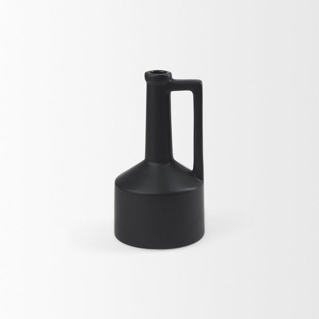 9" Black Ceramic Table Vase HomeRoots