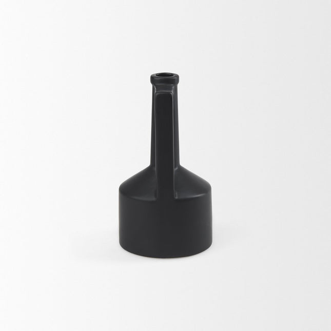 9" Black Ceramic Table Vase HomeRoots
