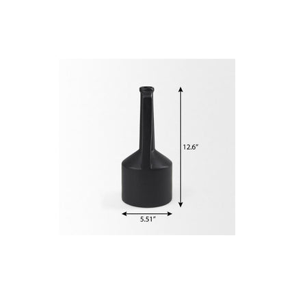 13" Black Ceramic Table Vase HomeRoots