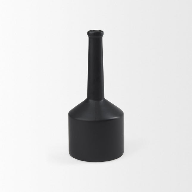 13" Black Ceramic Table Vase HomeRoots