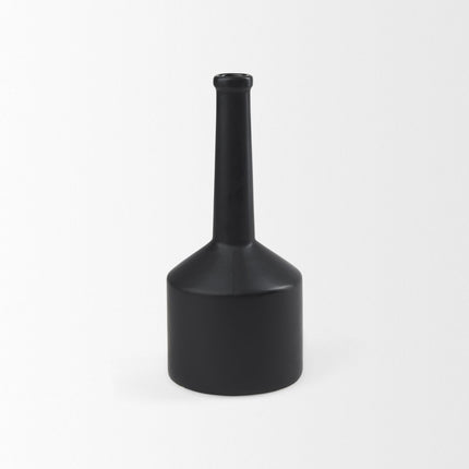 13" Black Ceramic Table Vase HomeRoots