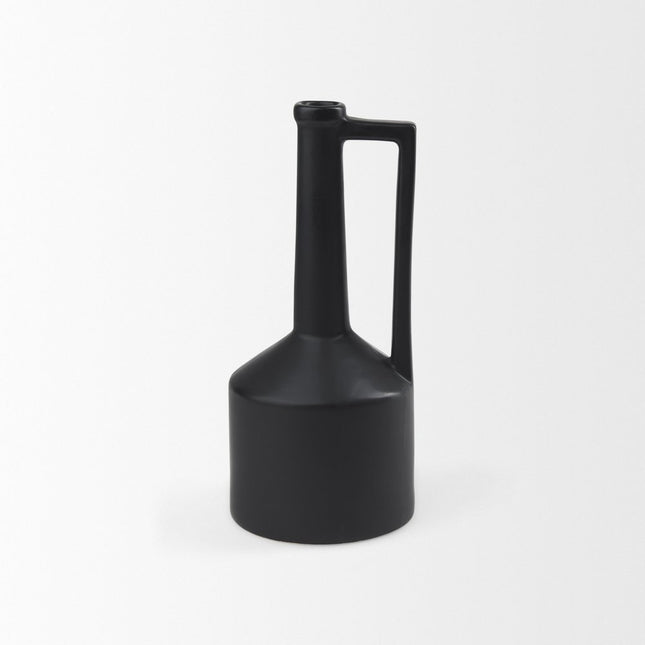 13" Black Ceramic Table Vase HomeRoots