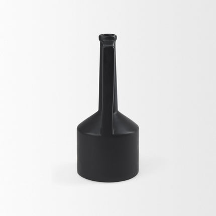 13" Black Ceramic Table Vase HomeRoots