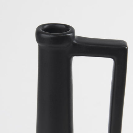 13" Black Ceramic Table Vase HomeRoots