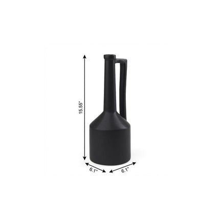 16" Black Ceramic Table Vase HomeRoots
