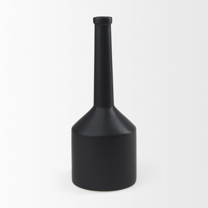 16" Black Ceramic Table Vase HomeRoots