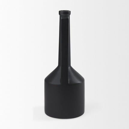16" Black Ceramic Table Vase HomeRoots