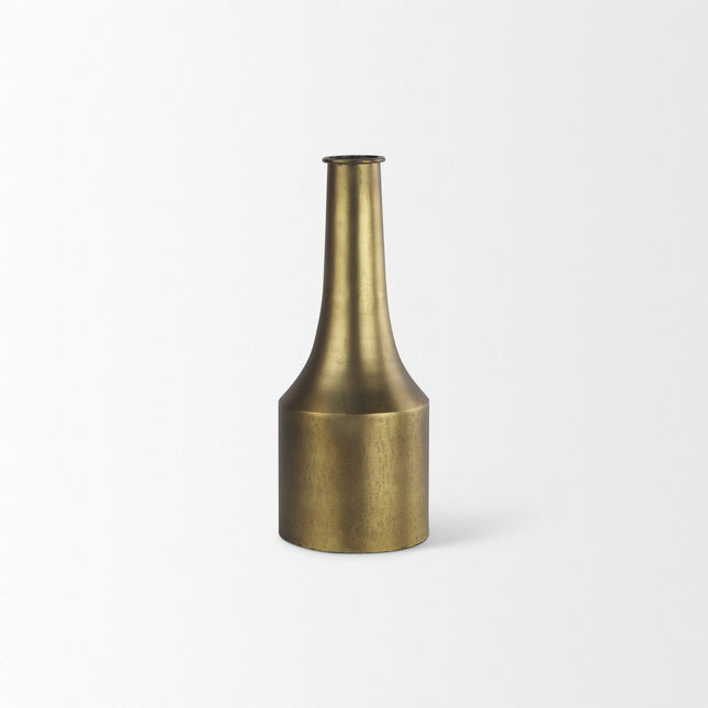 14" Gold Metal Table Vase HomeRoots