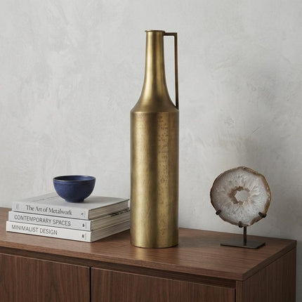 24" Gold Metal Table Vase HomeRoots