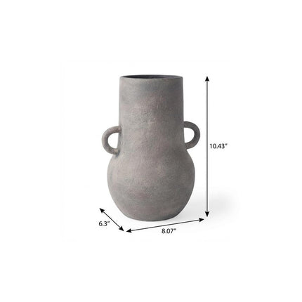 10" Brown Ceramic Amphora Table Vase