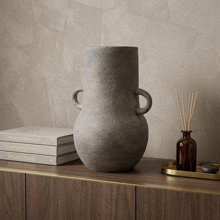 10" Brown Ceramic Amphora Table Vase HomeRoots