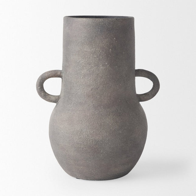 10" Brown Ceramic Amphora Table Vase HomeRoots