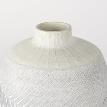 10" Gray And White Ombre Ceramic Round Table Vase HomeRoots