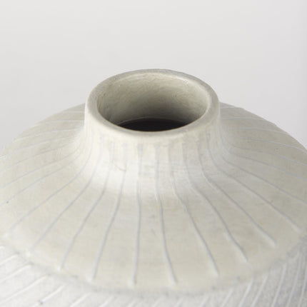 10" Gray And White Ombre Ceramic Round Table Vase HomeRoots