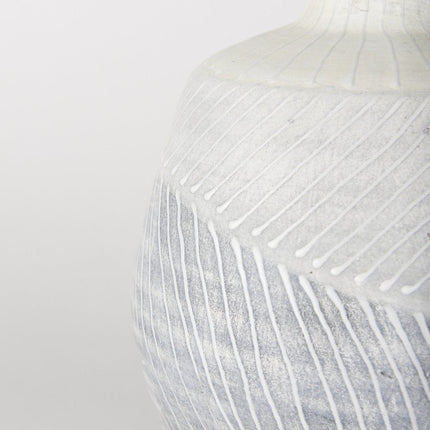 10" Gray And White Ombre Ceramic Round Table Vase HomeRoots
