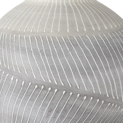 13" Gray And White Ombre Ceramic Round Table Vase HomeRoots