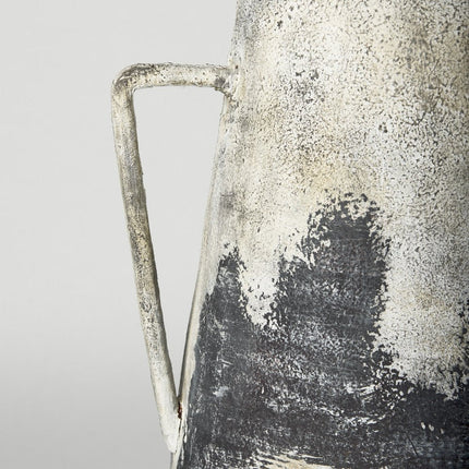 29" Black And White Ombre Ceramic Amphora Floor Vase HomeRoots