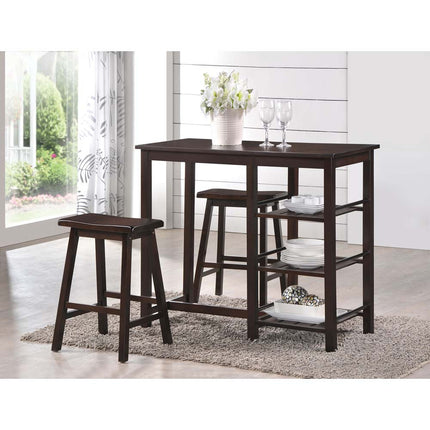 ACME 73050 Nyssa 3 Piece Pack Counter Height Set, Walnut