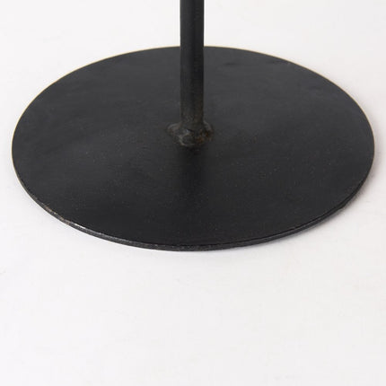 Set of Three Black And Light Brown Iron And Solid Wood Round Risers HomeRoots