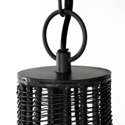 Black Four Light Metal Dimmable Chandelier With Black Shades HomeRoots
