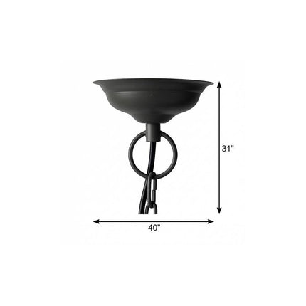 Black Four Light Metal Dimmable Chandelier With Black Shades HomeRoots